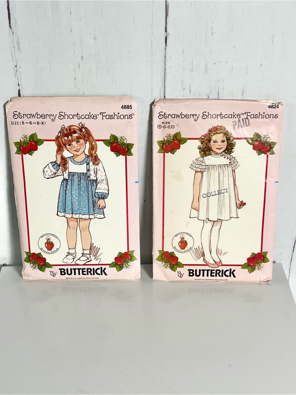 Vintage 1980s Butterick Strawberry Shortcake Dress Sewing Pattern Lot Size 5-6X